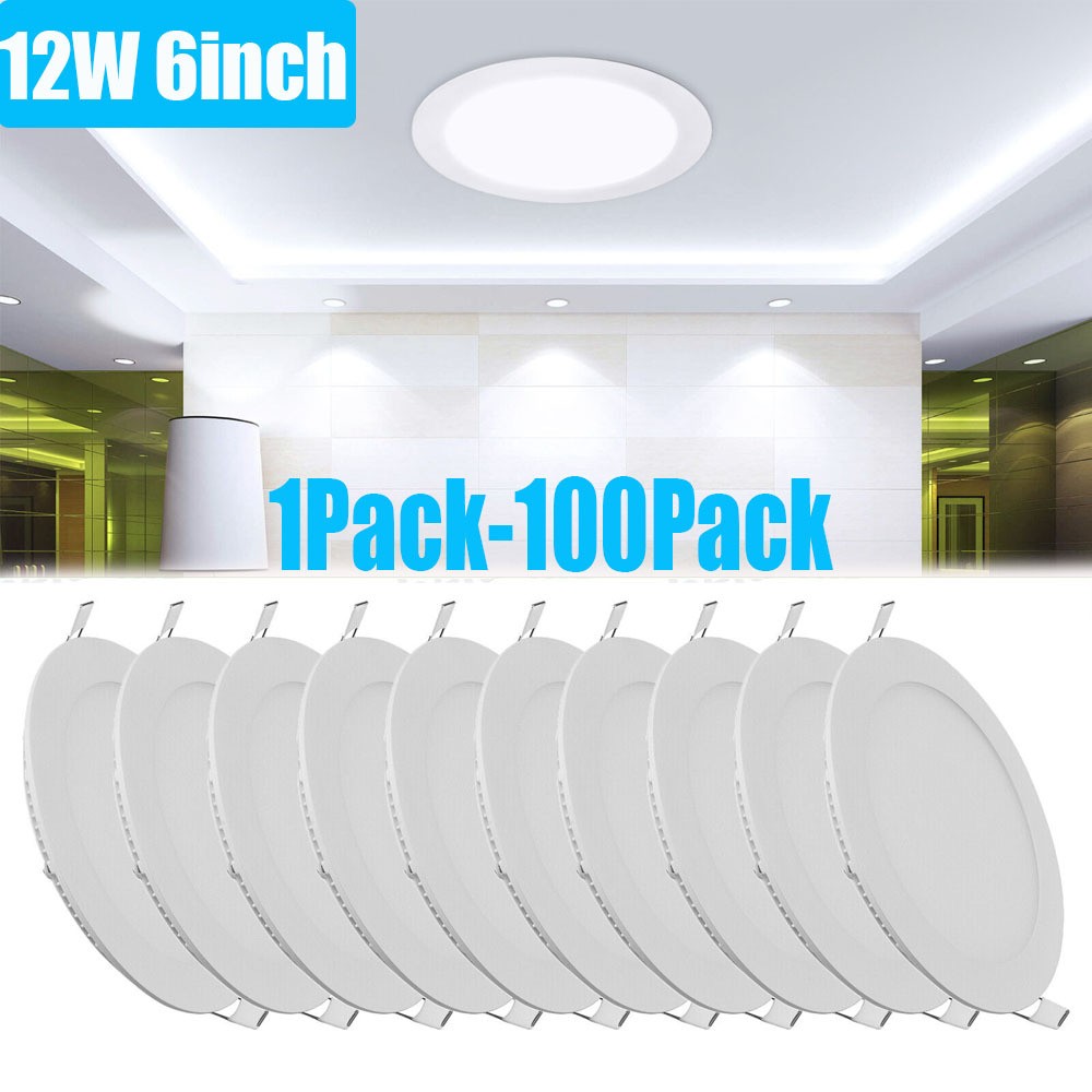 6Inch 12W LED Ceiling Lights Ultra-Thin Recessed Retrofits Kit 6000K Daylight gallery