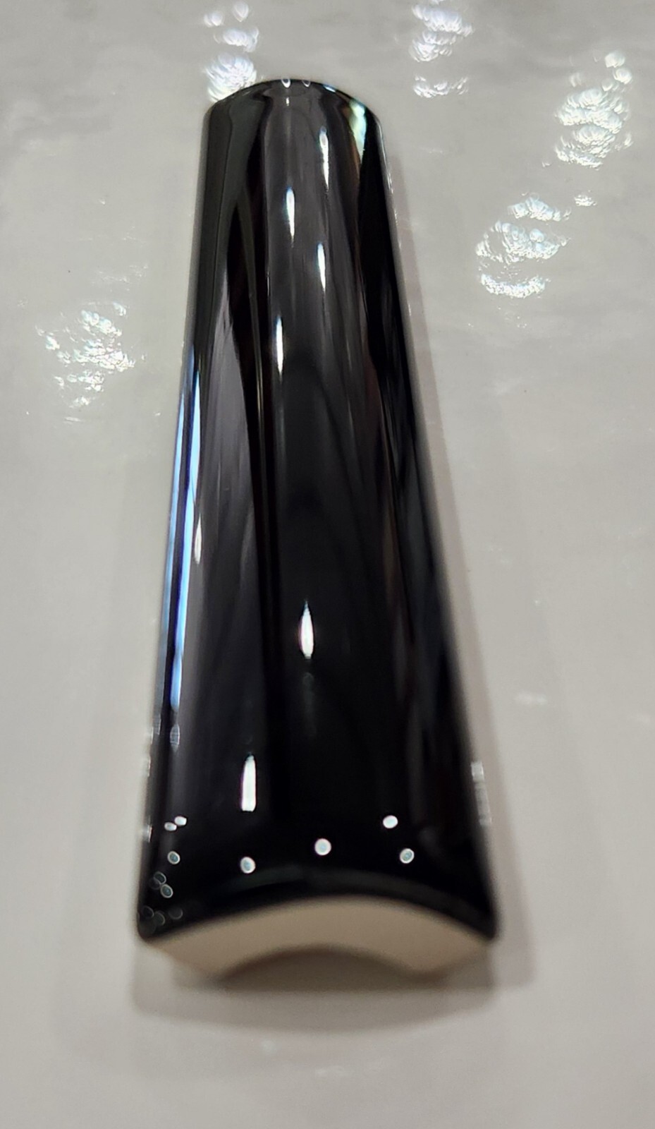 Glossy Black Quarter Round Ceramic Tile 1x6 Inch gallery