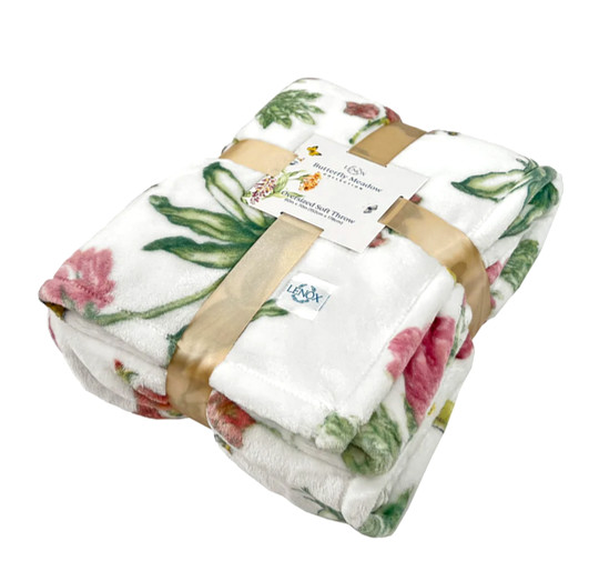 Lenox BUTTERFLY MEADOW PINK BLOOM THROW BLANKET. Quality Oversized Throw. 60X70. gallery