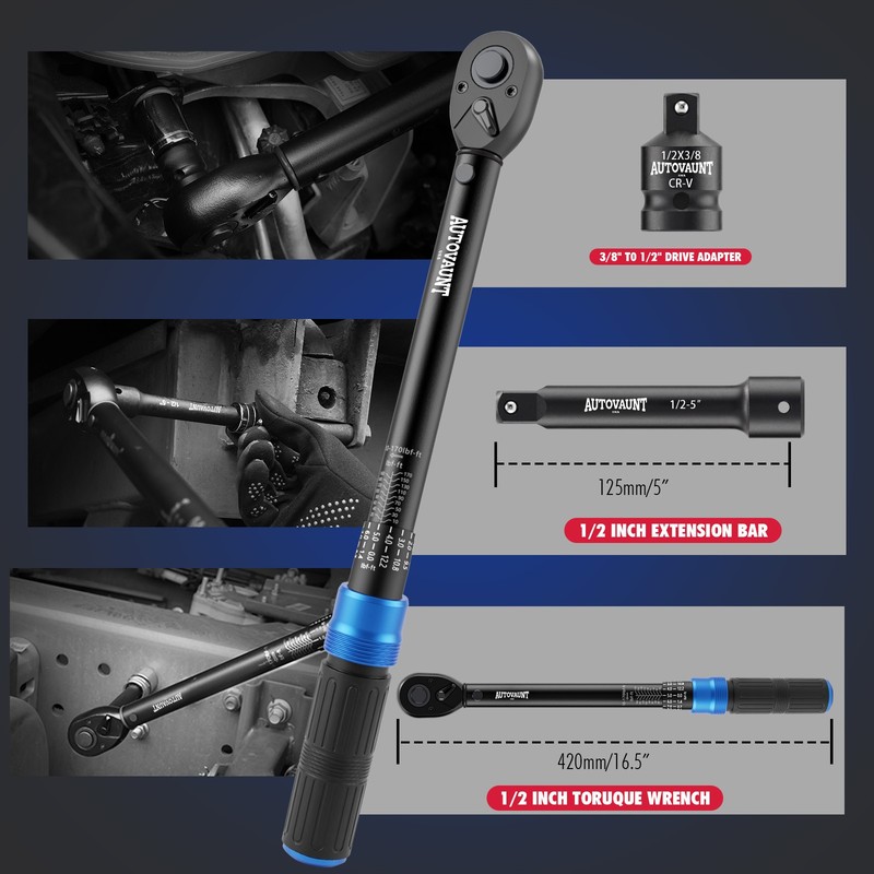 1/2" Torque Wrench Snap Socket Professional Drive Click Type Ratcheting gallery