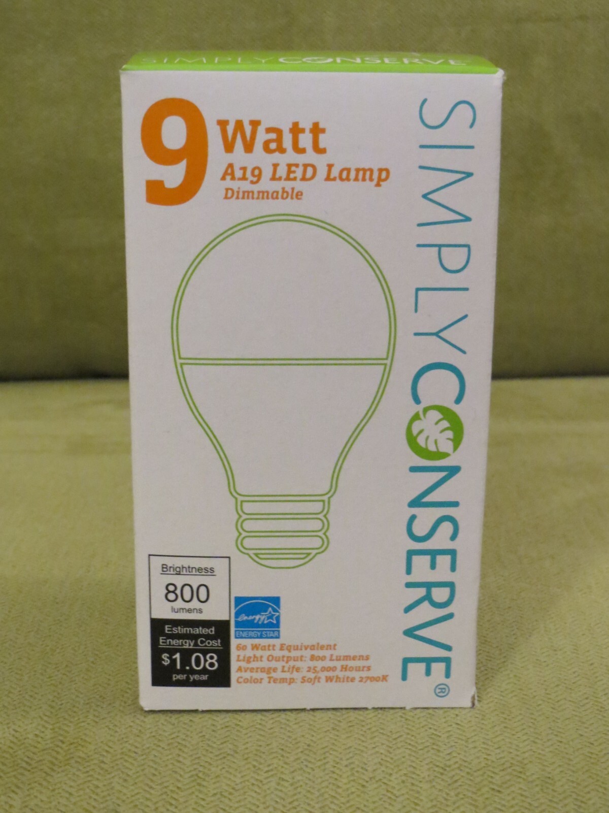 Simply Conserve 9 Watt A19 LED Dimmable Lamps 800 Lumens -  NEW gallery