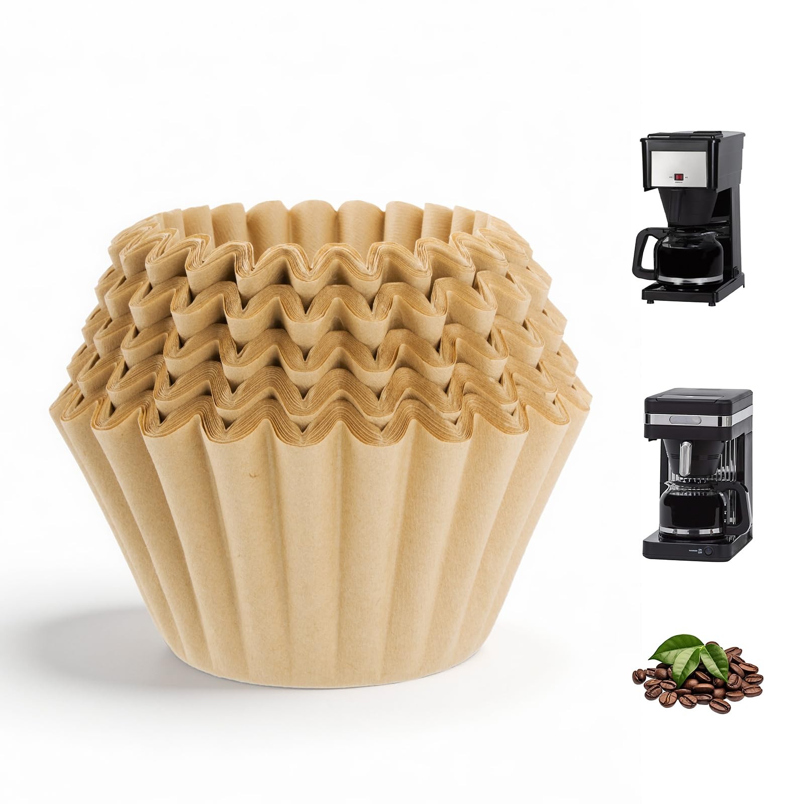 Disposable Paper Coffee Filters 8-12 Cup cup, unbleached natural color gallery