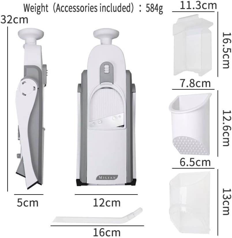 Milian Designs Mandoline Vegetable Slicer Adjustable Food Cutter Safe Upright gallery