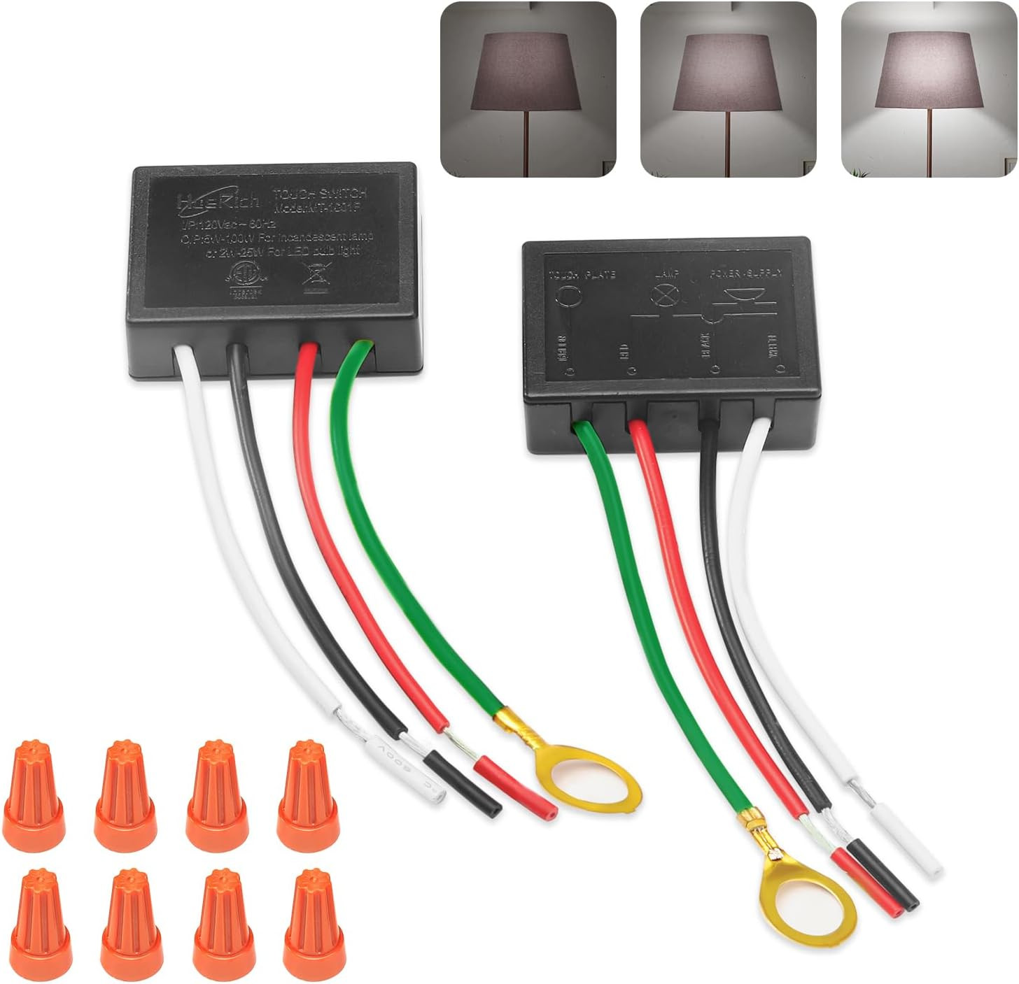 Touch Lamp Switch 2 Pack, Touch Lamp Control Module for Dimmable LED, Incandesce gallery
