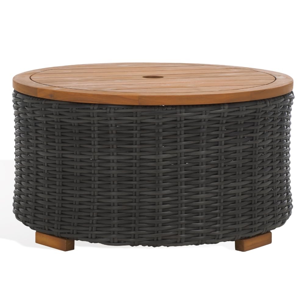 Couture Collection Anguilla Dark Grey Faux Wicker Indoor/Outdoor Storage Coff... gallery