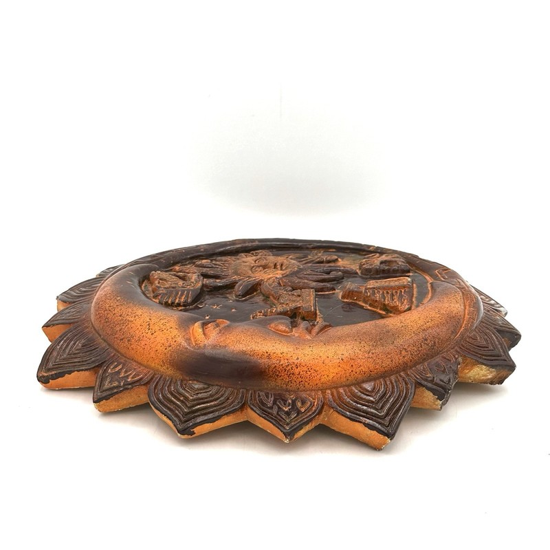Sun And Moon Celestial Ceramic Wall Decor Hanging Plaque Heavy Thick 12 InchRead gallery