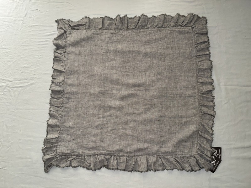 Maison de Vacances 4-Pack Boho Washed Linen Euro Pillow Cases Grey 65x65cm NWT gallery