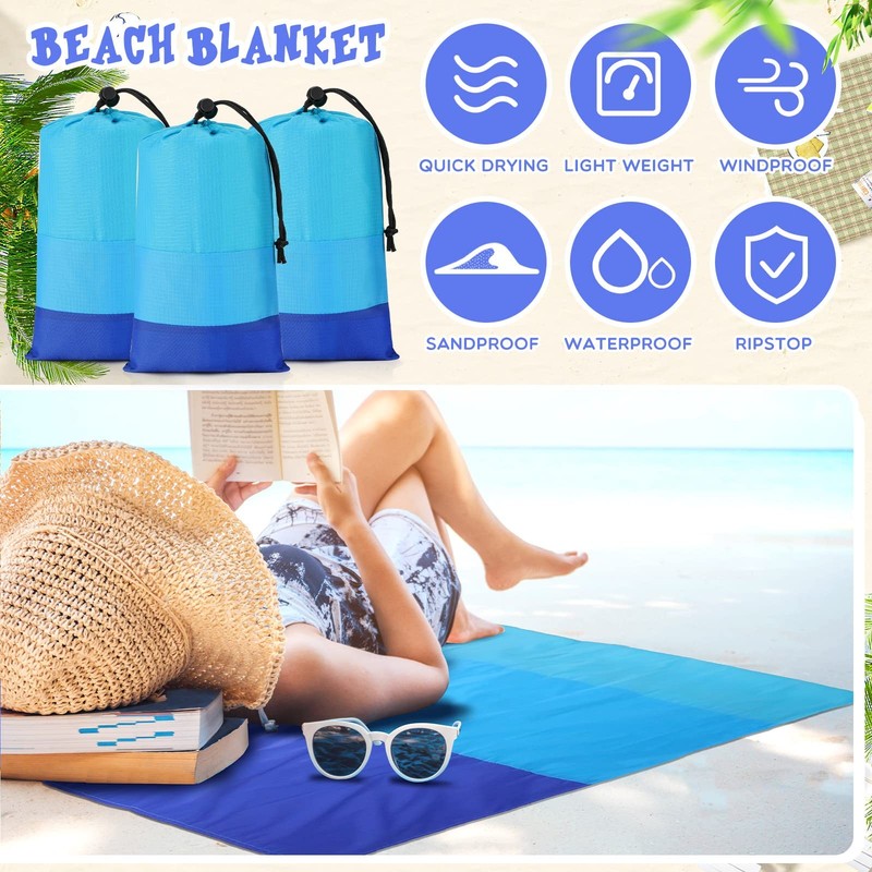 10 Sets Beach Blankets Bulk Sandproof 78 x 82'' Large Waterproof Picnic Blank... gallery