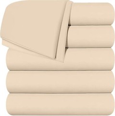 Bed Sheet Pack of 6 Flat Sheets Brushed Microfiber Hotel Quality Utopia Bedding