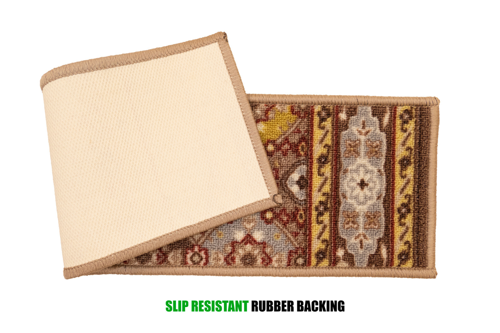 Stair Treads Bakhtiari Design Skid Slip Resistant Backing Carpet 8"x26" gallery