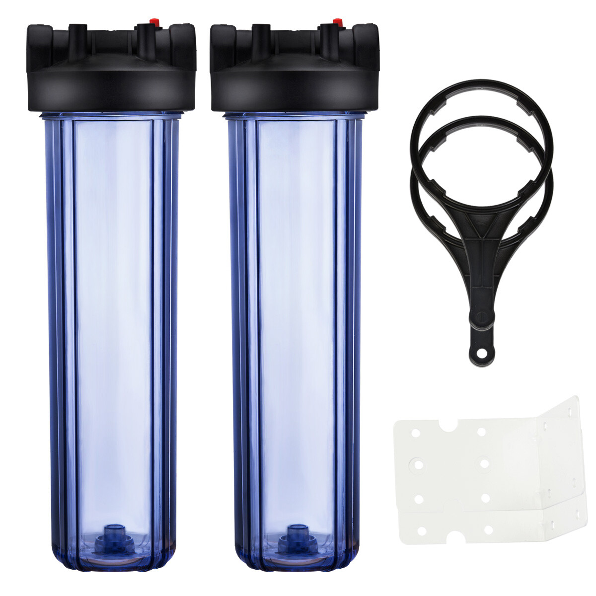 Geekpure 2 Pack 20" Water Filter Clear Housing For Whole House - 1" Outlet/Inlet gallery