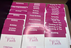 GREETING CARD ORGANIZATIONAL THEME DIVIDERS Lot of 34 5″x9″ White & Mauve EUC