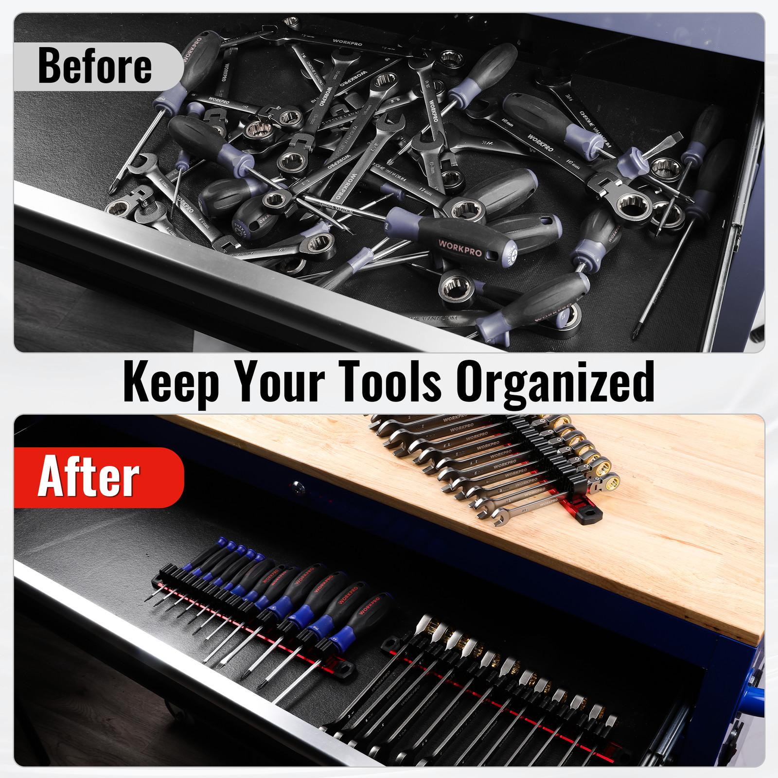 WORKPRO Magnetic Screwdriver Organizer&Wrench Organizer (Tools not Included) NEW gallery