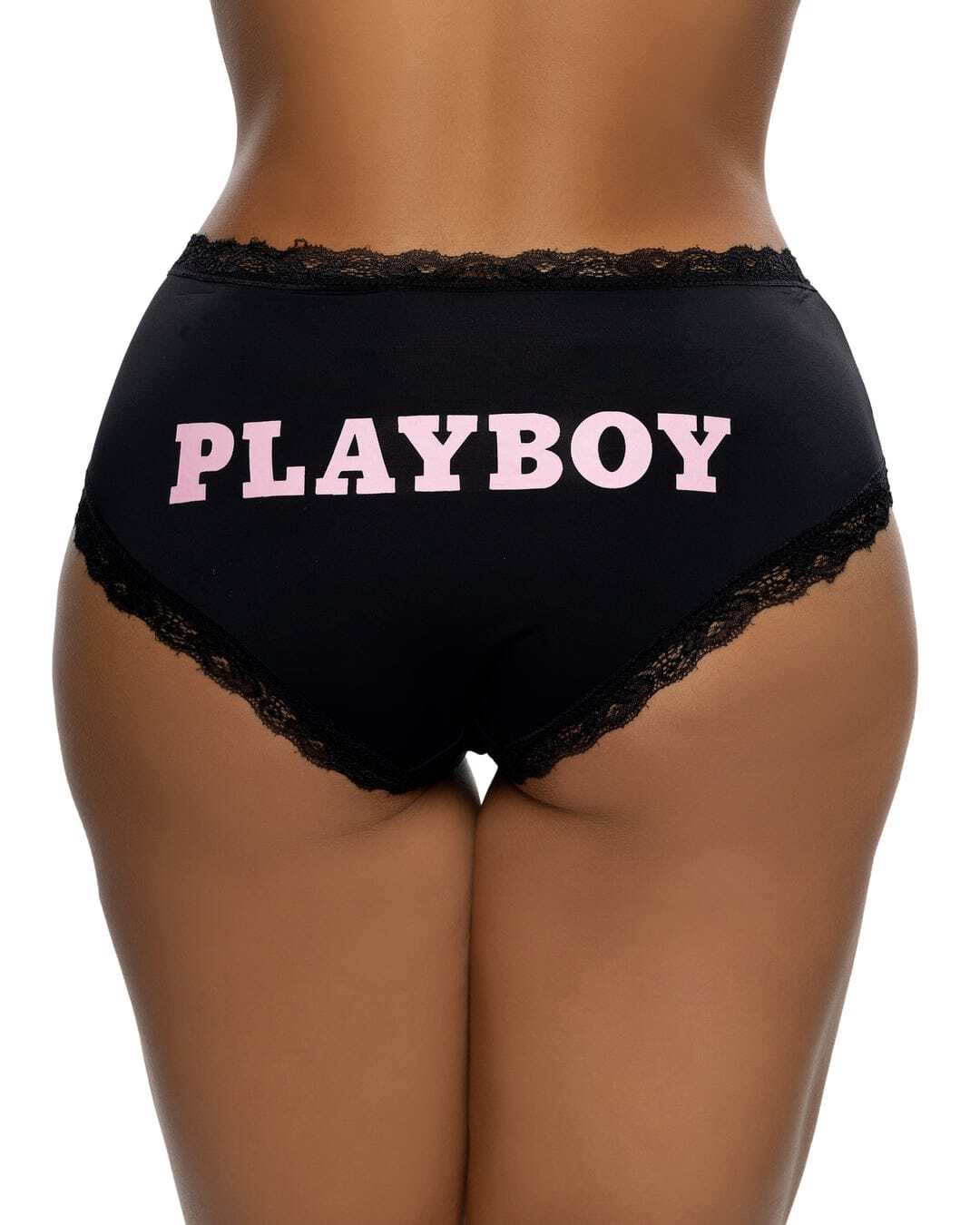 Black Playboy Bunny Ultra Soft Mid Rise Cheeky Panty gallery