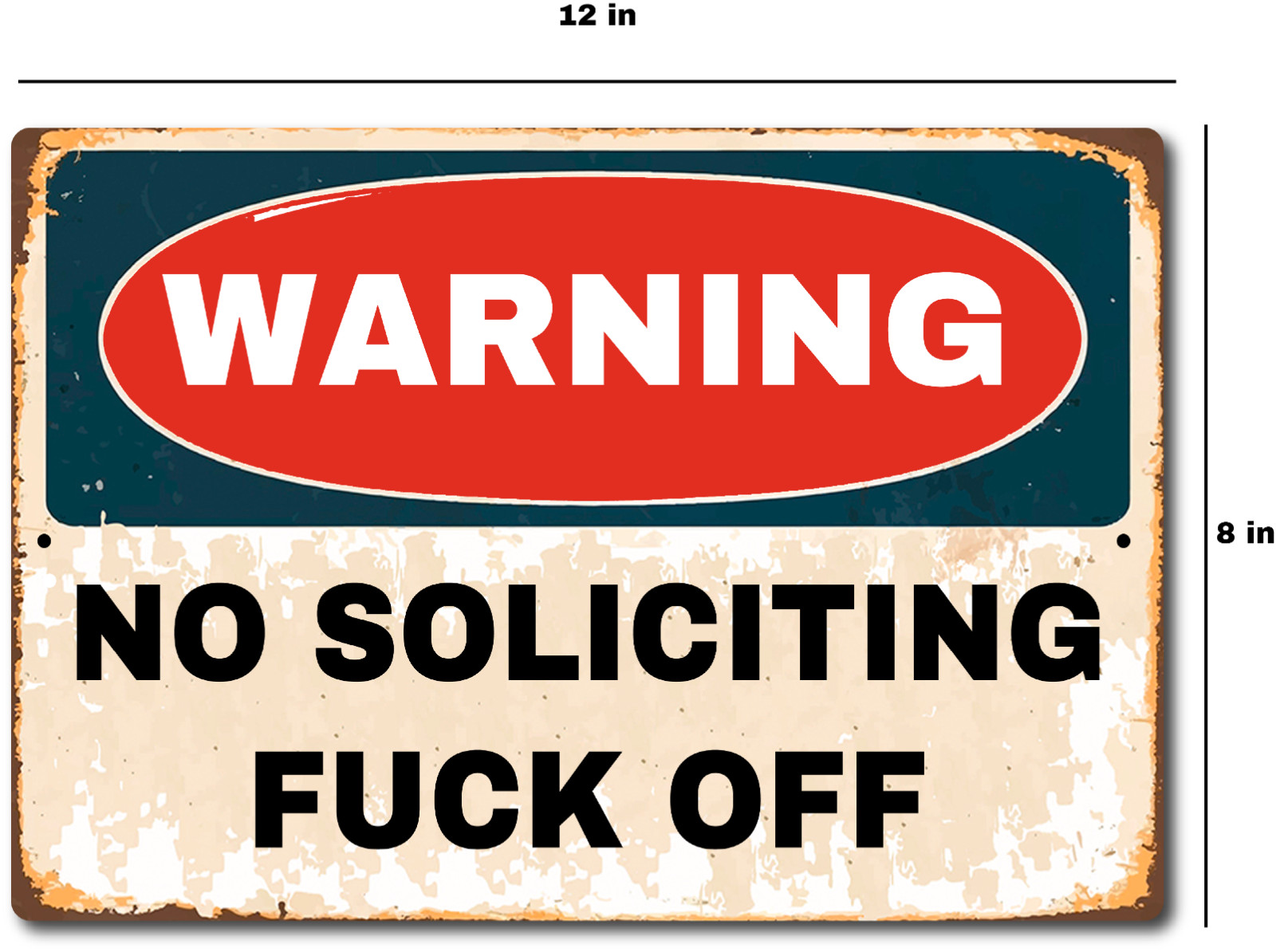 WARNING No Soliciting Sign No Exceptions FUCK-OFF! Front Door Home Tin Sign gallery