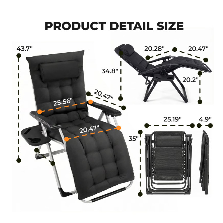 Alvantor Portable Zero Gravity Chair with Ergonomic Design and 440 lbs Capacity gallery