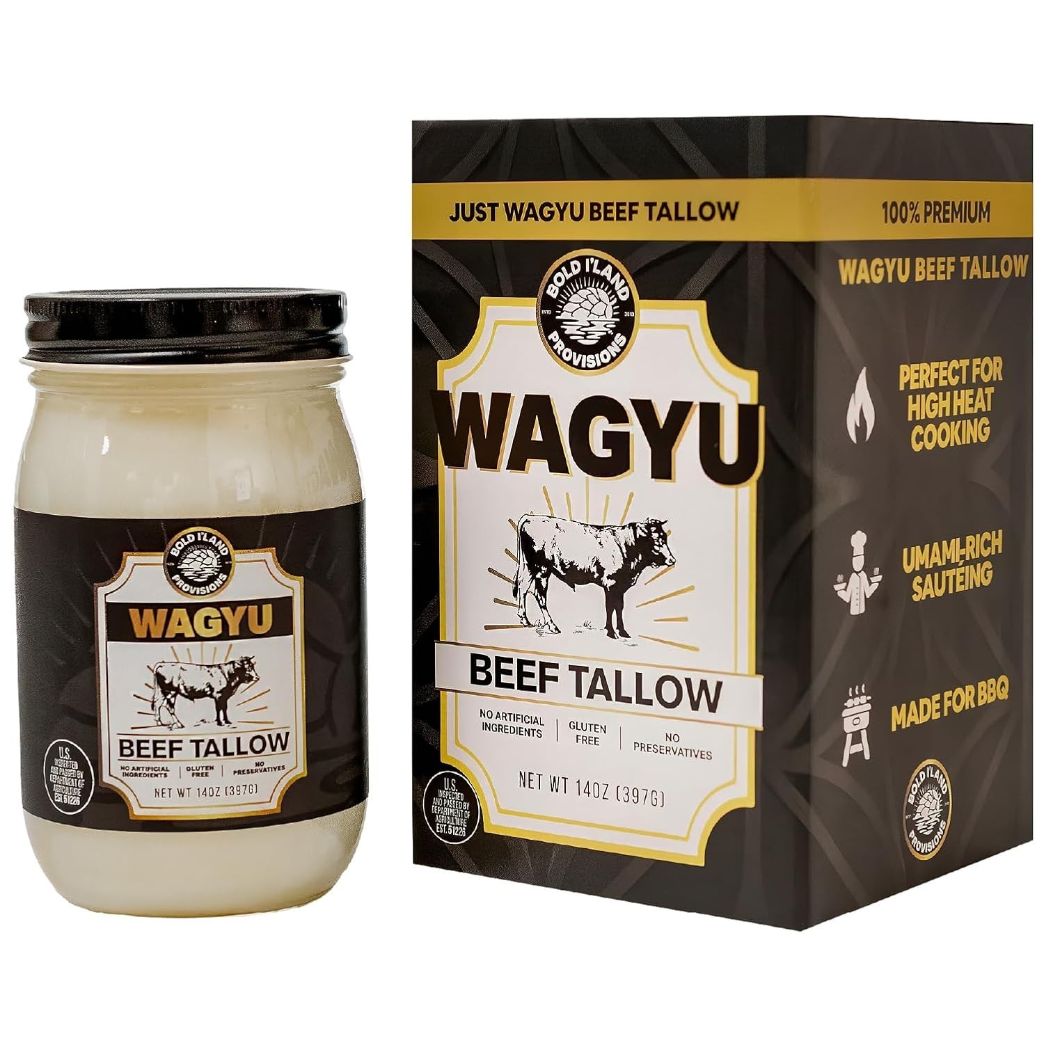 Wagyu Beef Tallow for Cooking - Pure, Clean Oil Made in the USA - Gluten Free, P gallery