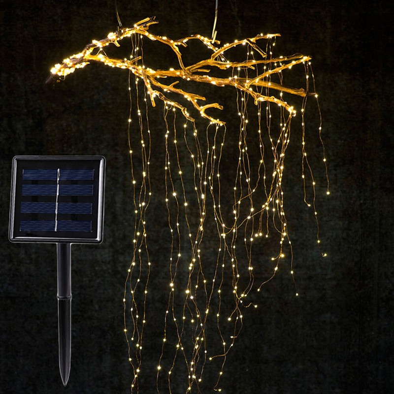 Solar Led String Lights Outdoor Waterfall Fairy Icicle Lamp Garden Halloween gallery