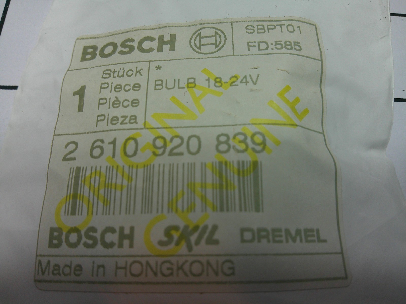 Bosch 2610920839 Light Bulb OEM 18 Volts to 24 Volts gallery