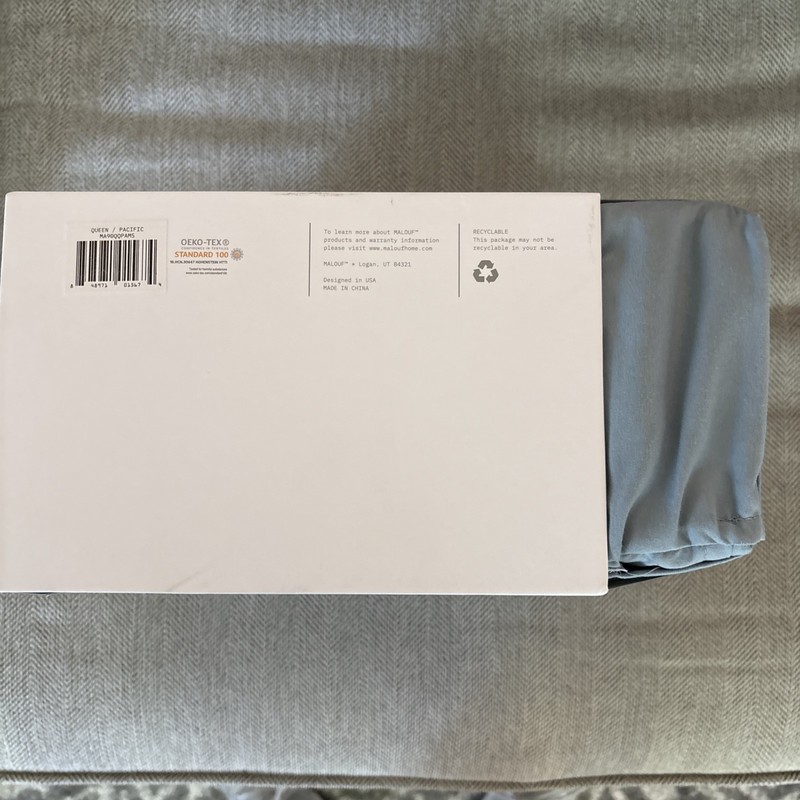MALOUF Double Brushed Soft Knit Microfiber Percale Sheet Set Queen Size Pacific gallery
