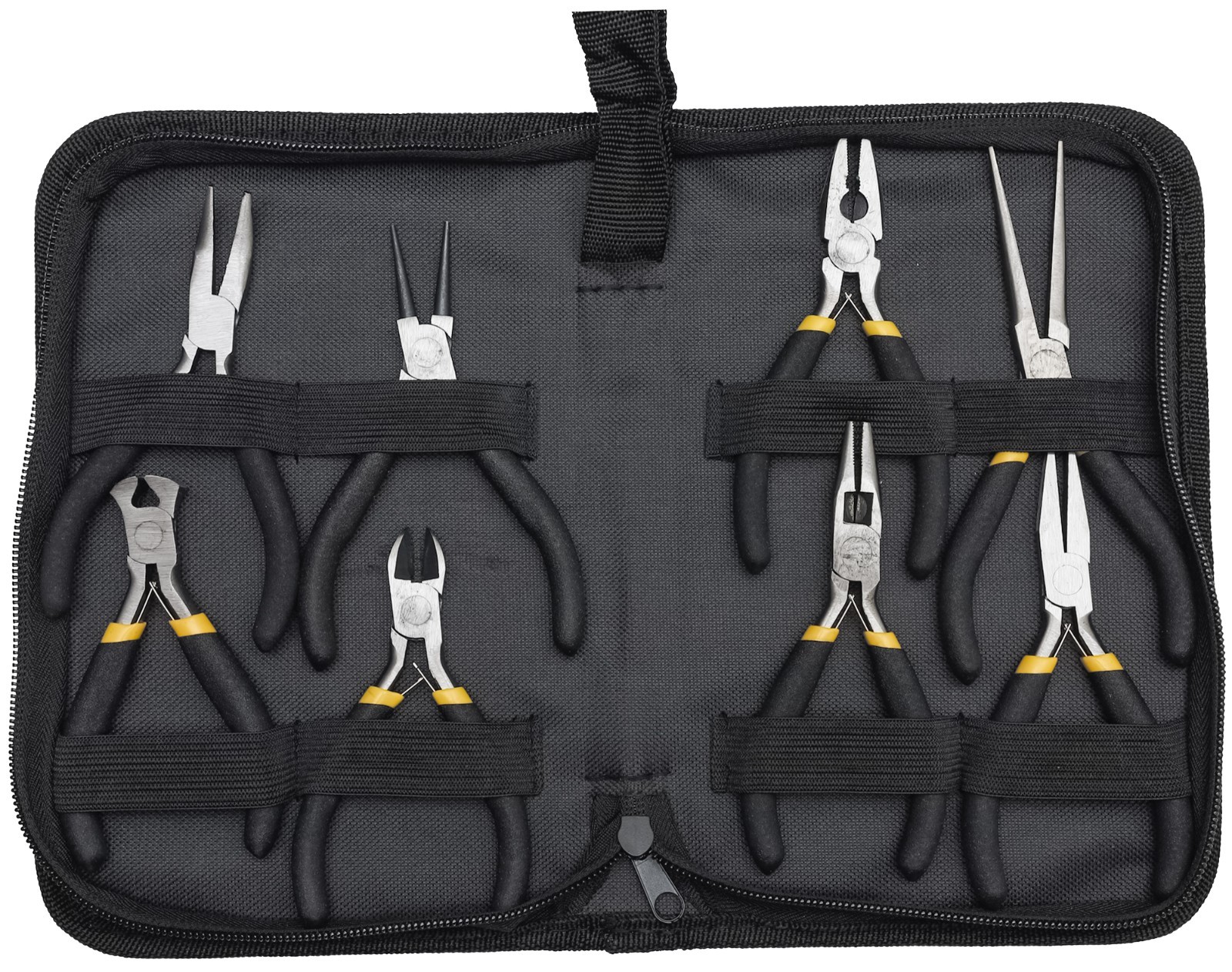 8pcs Mini Jewelry Pliers Set - Carbon Steel, Sharp Nose, Needle Nose, Round Nose gallery