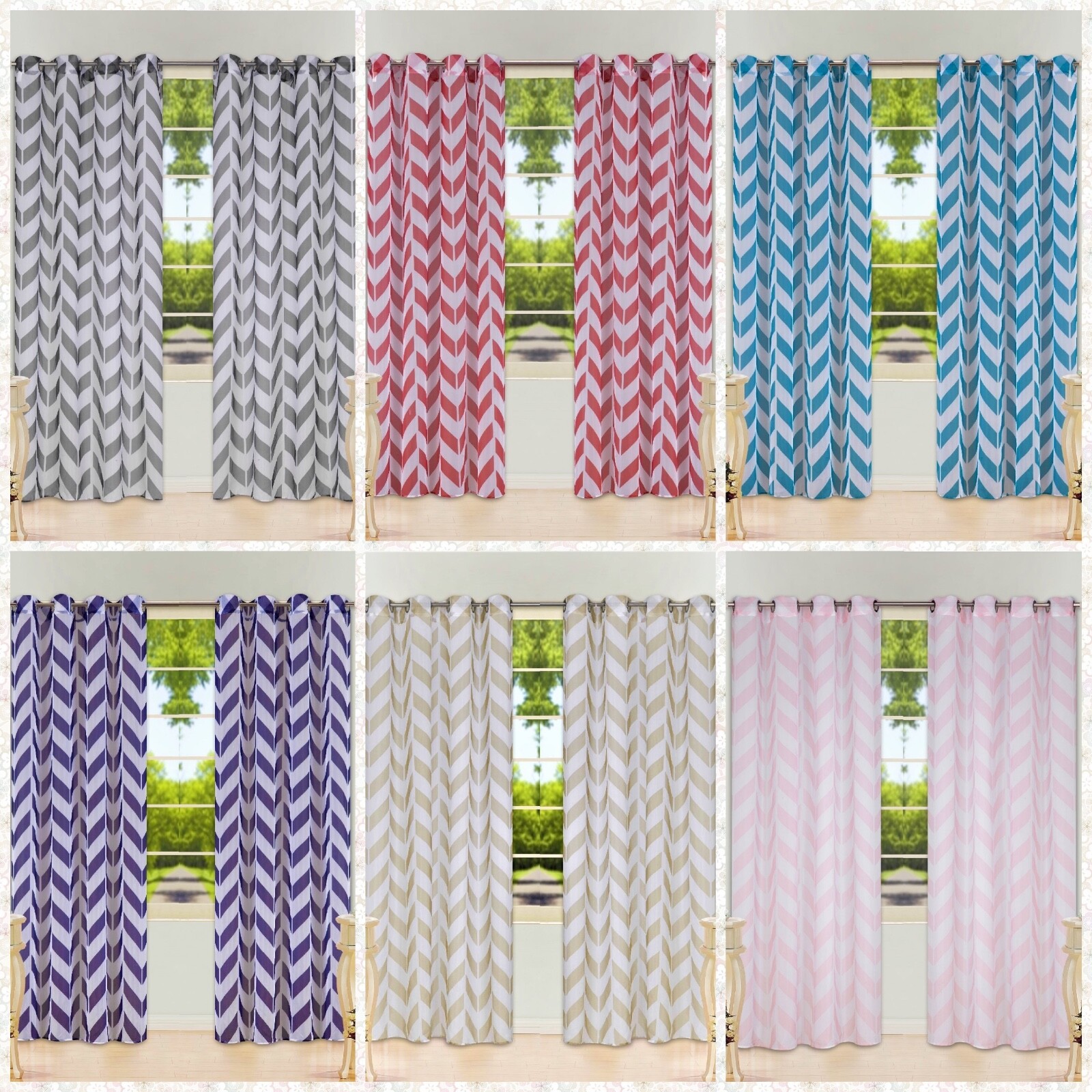 1 PC GEOMETRIC PRINTED GROMMET VOILE SHEER PANEL WINDOW CURTAIN TREATMENT #S38 gallery