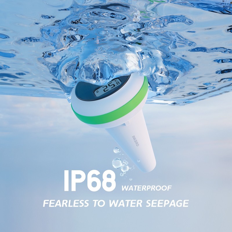 Solar Spa Floating Pool Thermometer Wireless Inkbird IBS-P03R IP68 Waterproof CF gallery
