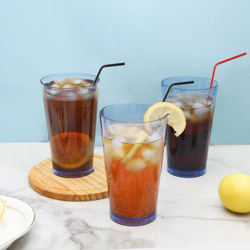 Unbreakable Plastic Drinking Glasses [Set of 6] Shatterproof Tumblers, Reusable gallery