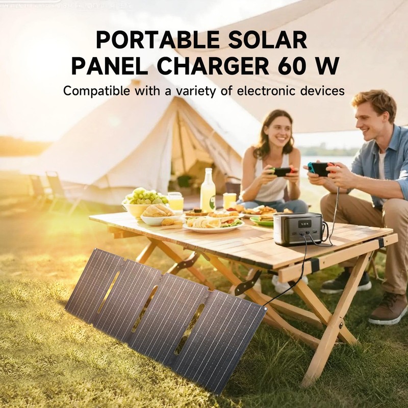 ALLPOWERS Portable Solar Panel 60W Foldable Solar Panel Charger for Camping Trip gallery