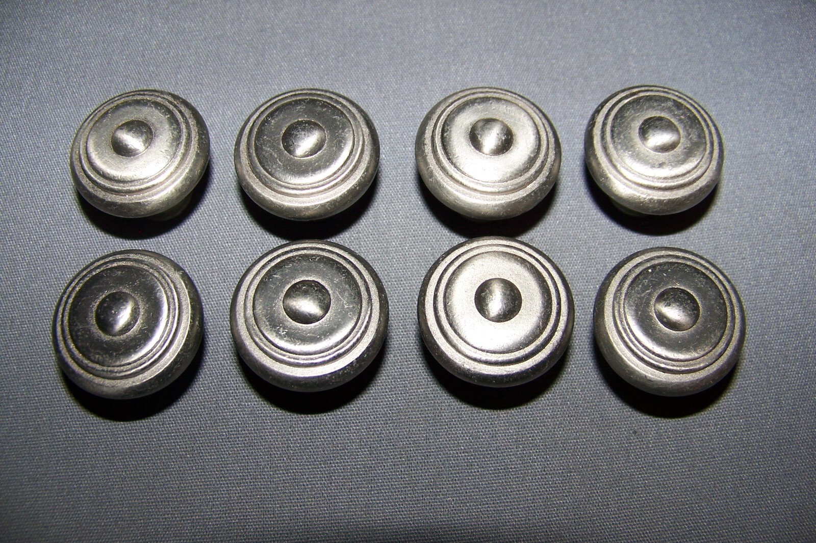 Eight, Almost A Dull, Pewter Tone, Pot Metal, Furniture/Cabinet Knobs - SEE INFO gallery