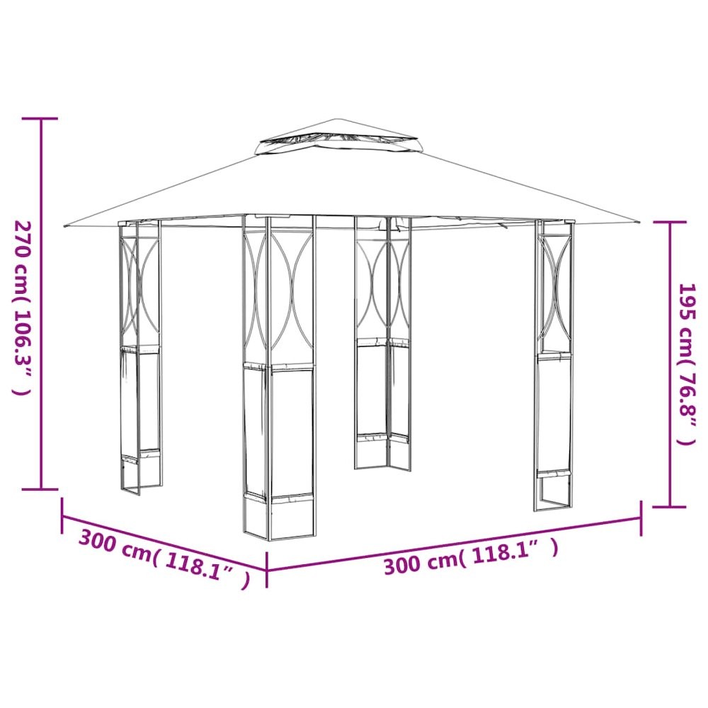 Gazebo Anthracite Steel frame with polyester fabric Large gallery