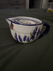 Haven Key Ceramic Nesting Measuring Cups Handpainted Blue White Florals Cottage