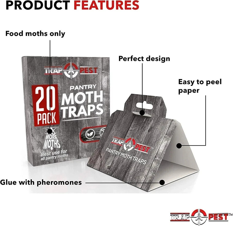 20 Pack Pantry Moth Traps - Safe and Effective for Food and Cupboard - Glue Trap gallery