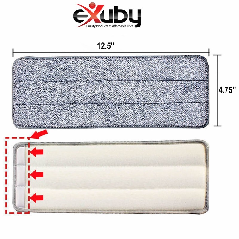 eXuby 10pk Universal Microfiber Mophead Refills 12.5"x4.75" (Mop not Included) gallery