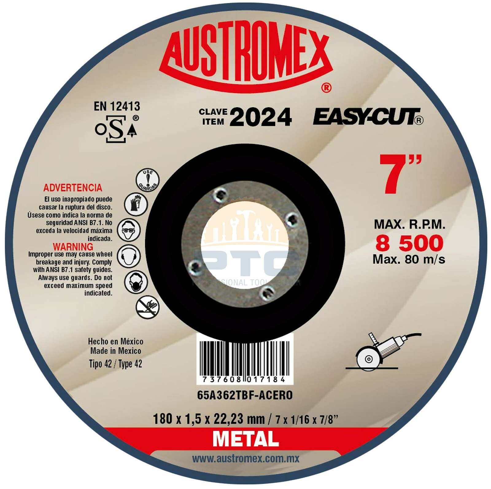 Austromex 2024 METAL CUTTING DISC 7X1 T-42 / 16x7 / 8 "EASY-CUT gallery