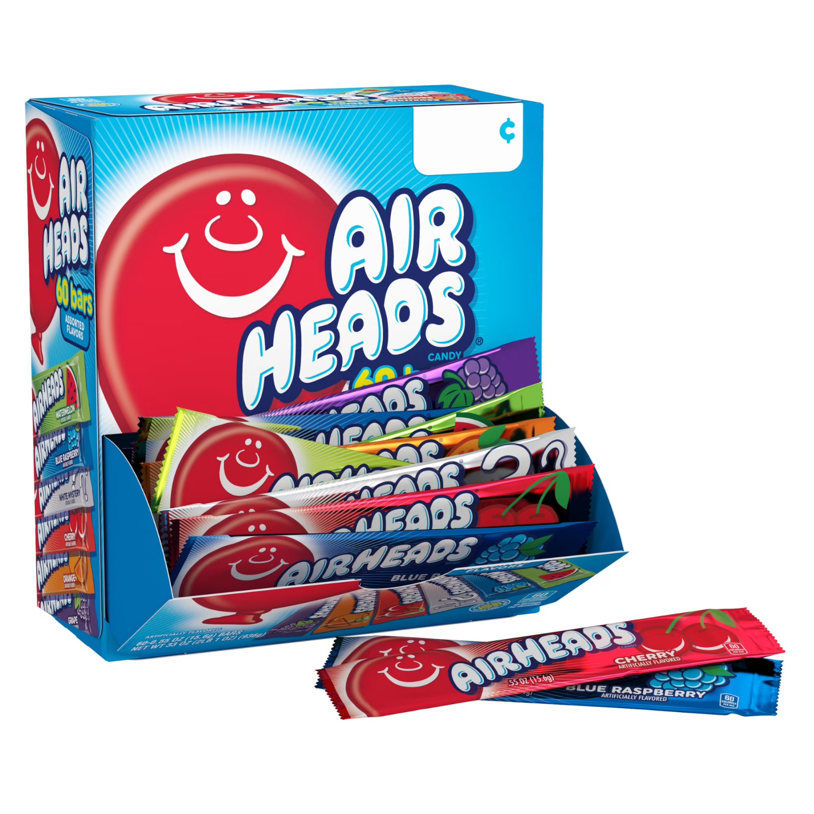 Airheads Chewy Candy Bars, Assorted Flavors, Nut Free, Regular Size, 33 oz, 60 C gallery