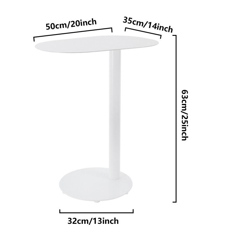 63cm C-shaped Side Table Couch Side Table 7.5kg Iron End Table For Laptop gallery