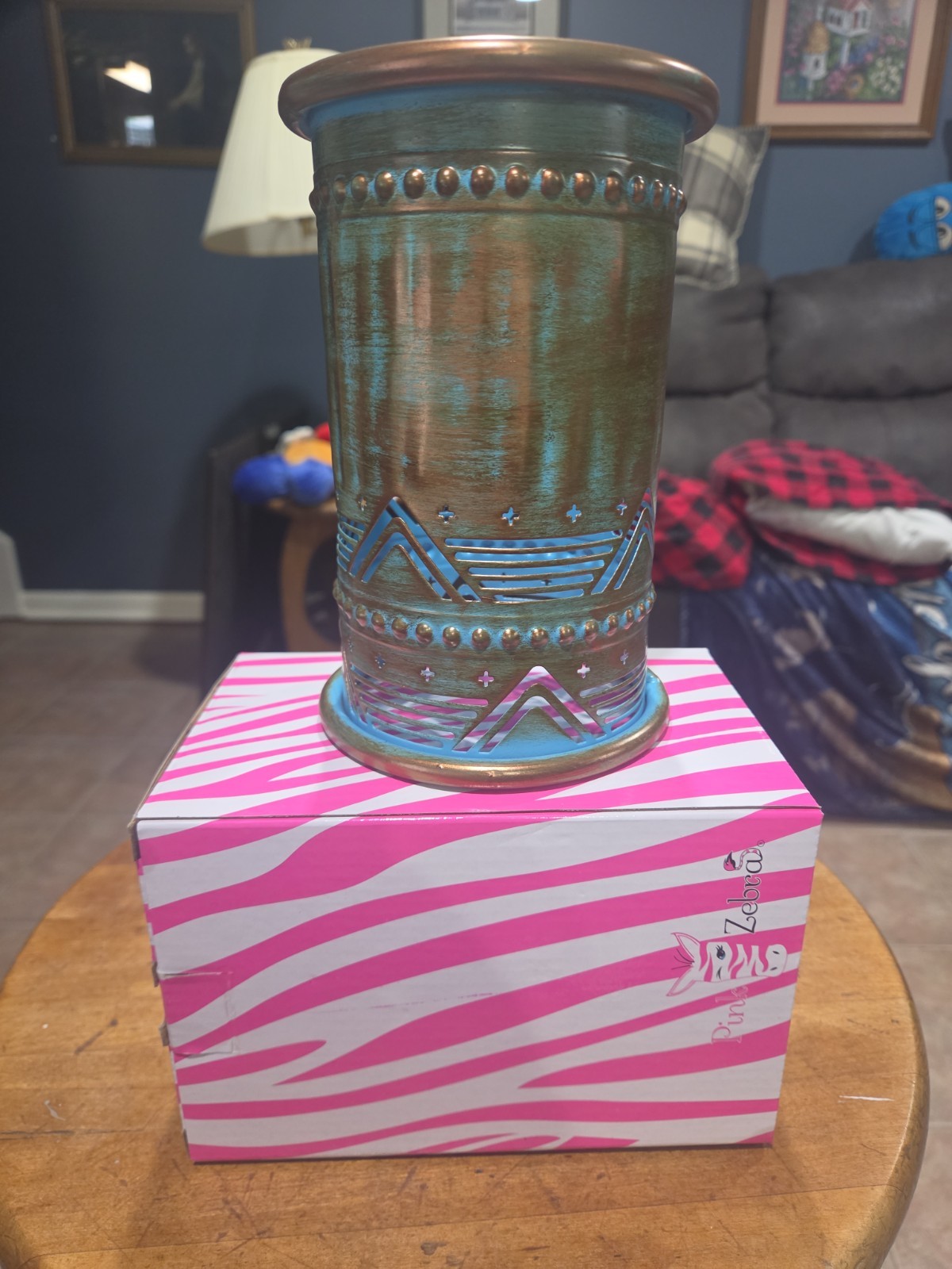 Pink Zebra Turquoise Copper Harmony Wax Warming Shade gallery