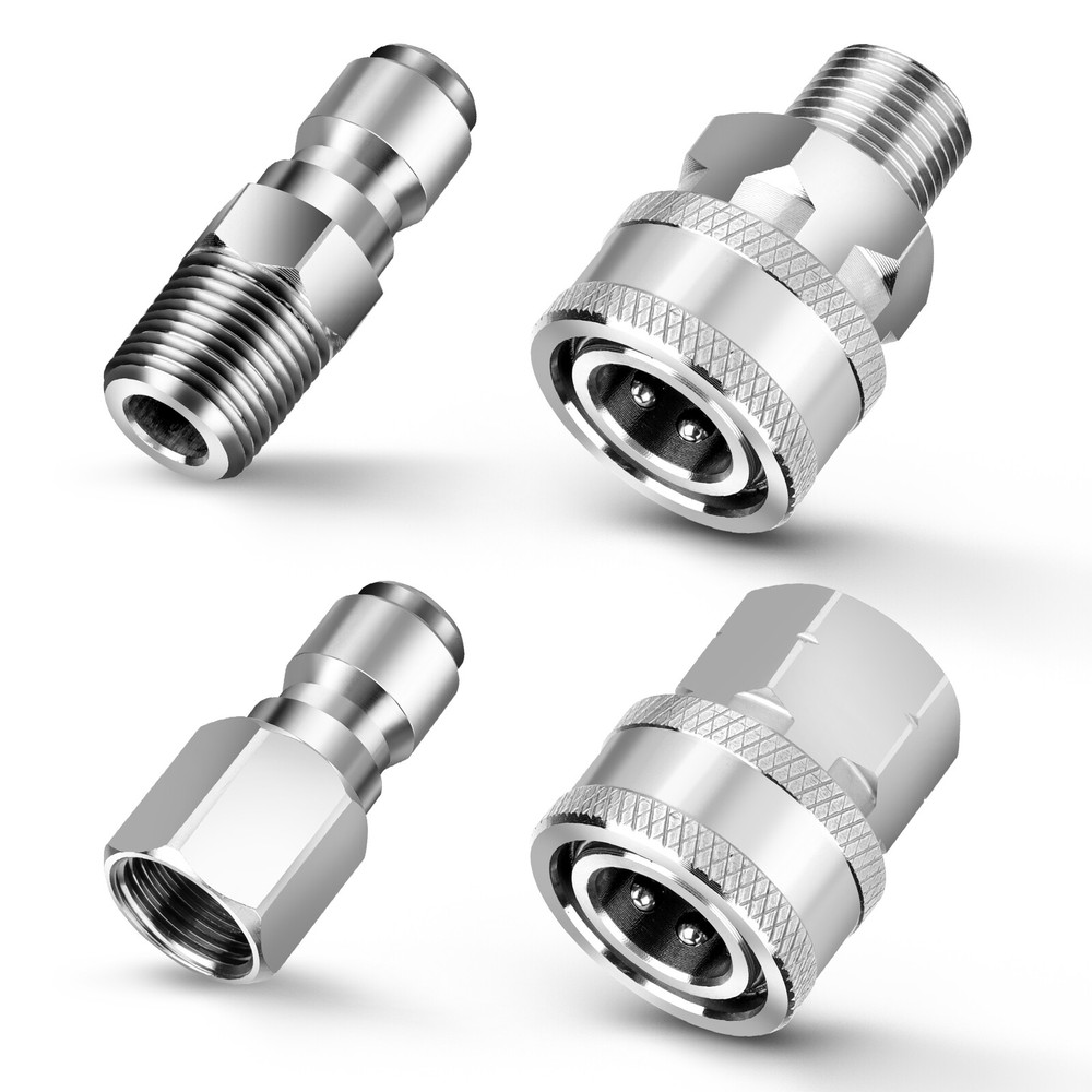 4Pcs NPT 3/8 Inch Pressure Washer Adapter Stainless Steel Quick Connect Fitting