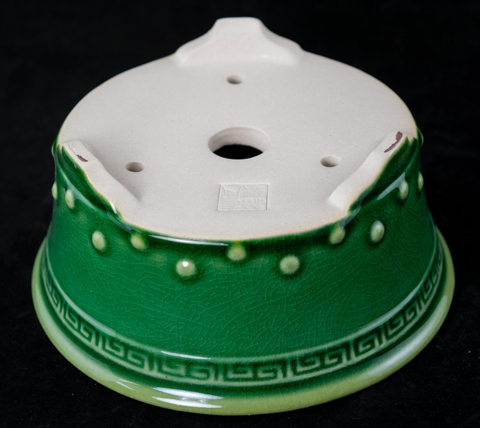 Fine Green Cactus & Succulent Planter, Drum Bonsai Pot + Mesh - 6.25"x 6.25"x 3" gallery