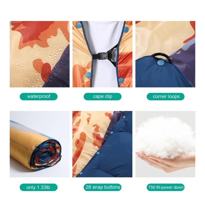 Outdoor Down Blanket | Extra Warm & Puffy Camping Blanket | Water-Resistant, ... gallery