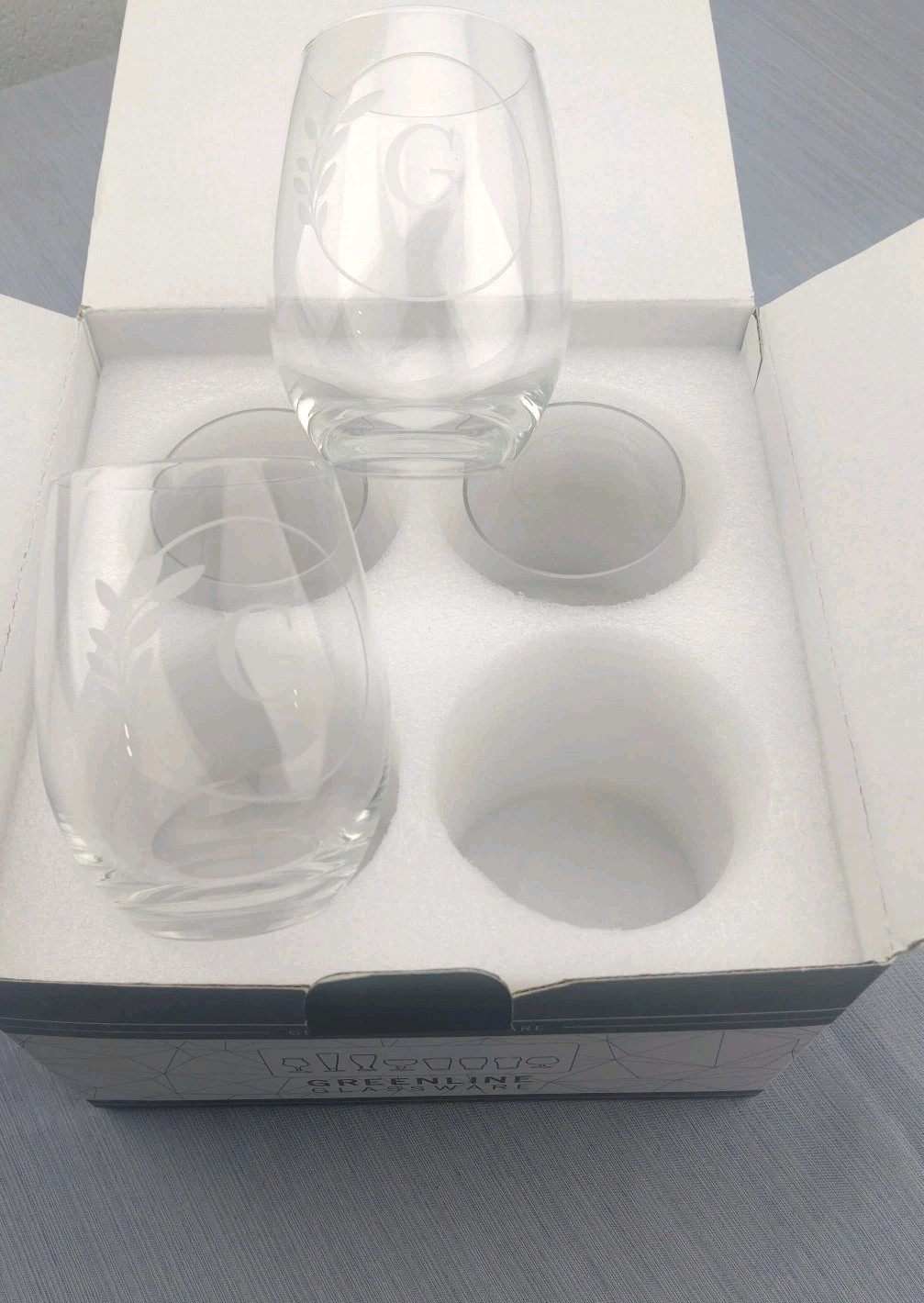 Greenline Goods Letter G Monogram Stemless Wine Glasses - Discover our... gallery