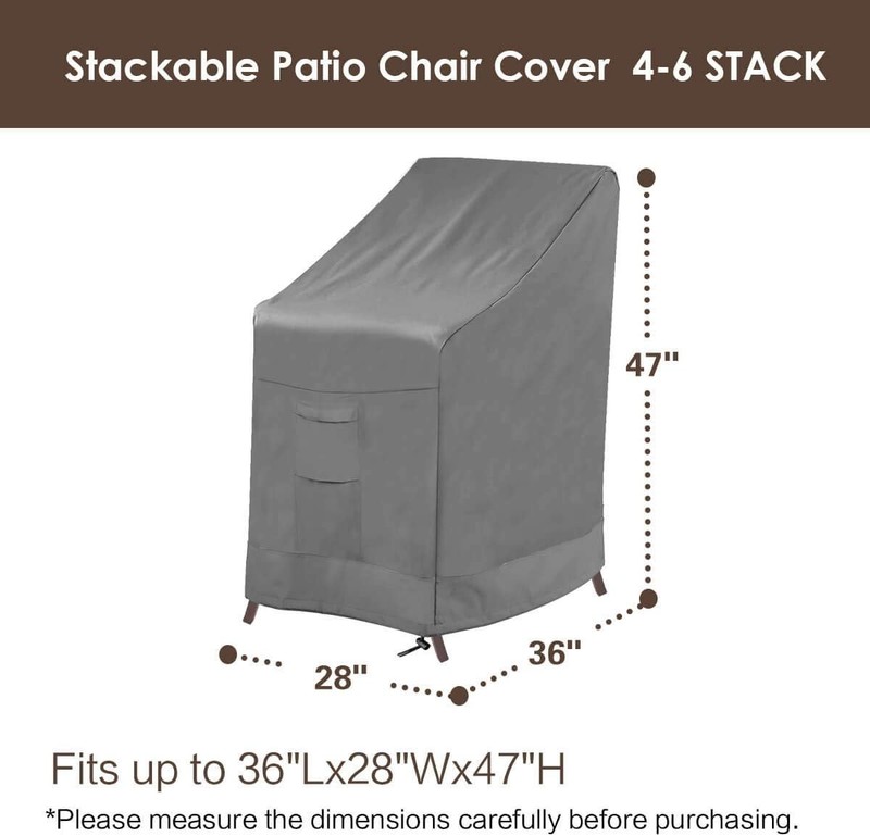 Waterproof Outdoor Stackable Chair Cover - Durable Oxford Fabric for 4-6 Chairs gallery