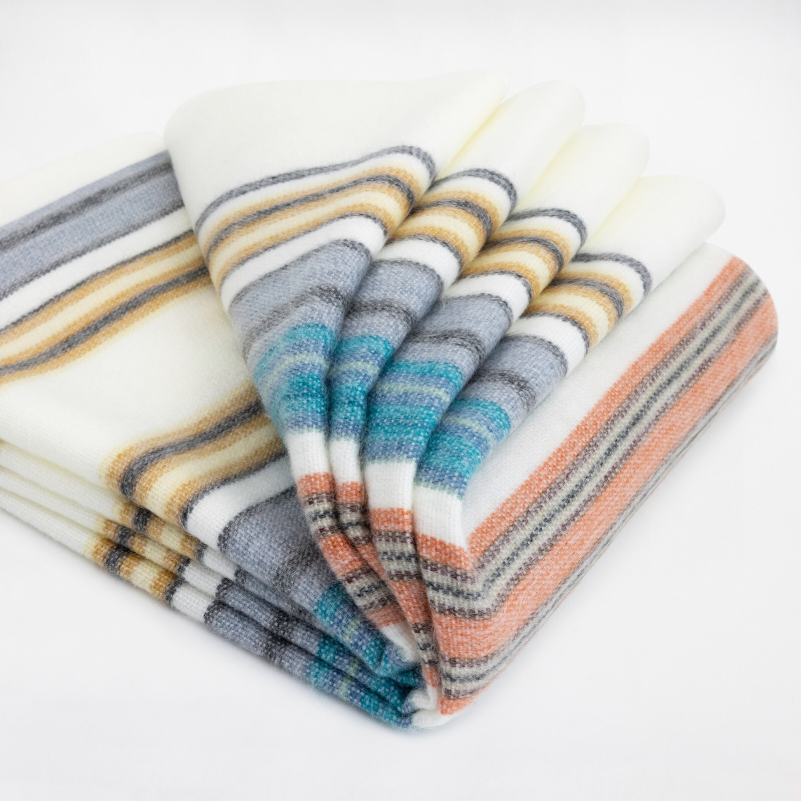 SOFT & WARM STRIPED ALPACA WOOL BLANKET QUEEN BED SOFA THROW OCEAN DIVE gallery