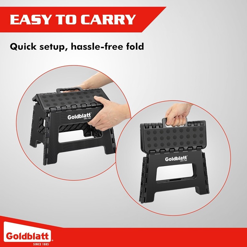 Goldblatt 8.5" Folding Step Stool Lightweight Heavy-Duty Plastic Portable Stools gallery