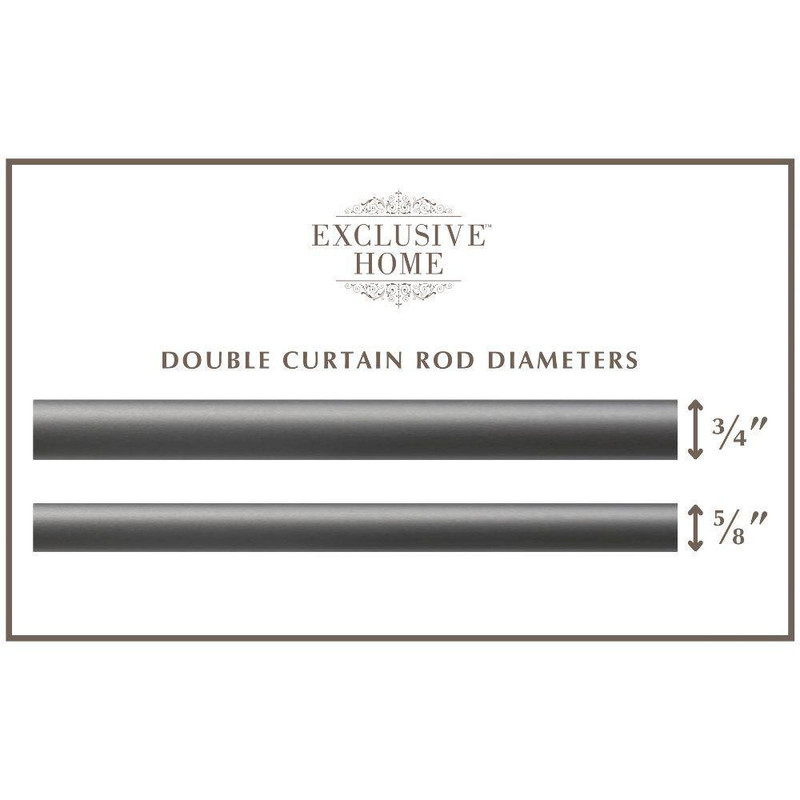 Topper Double 66 In. - 120 In. Adjustable 3/4 In. Double Curtain Rod Kit in Gunm gallery