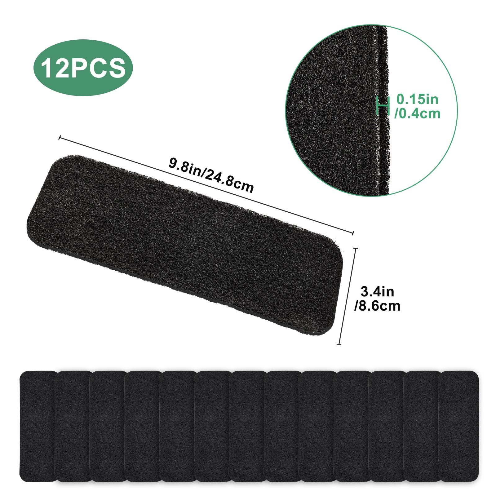 12PCS Ceiling Fan Filters Activated Carbon Fiber Dust Odor Hair Catch Pads Homes gallery