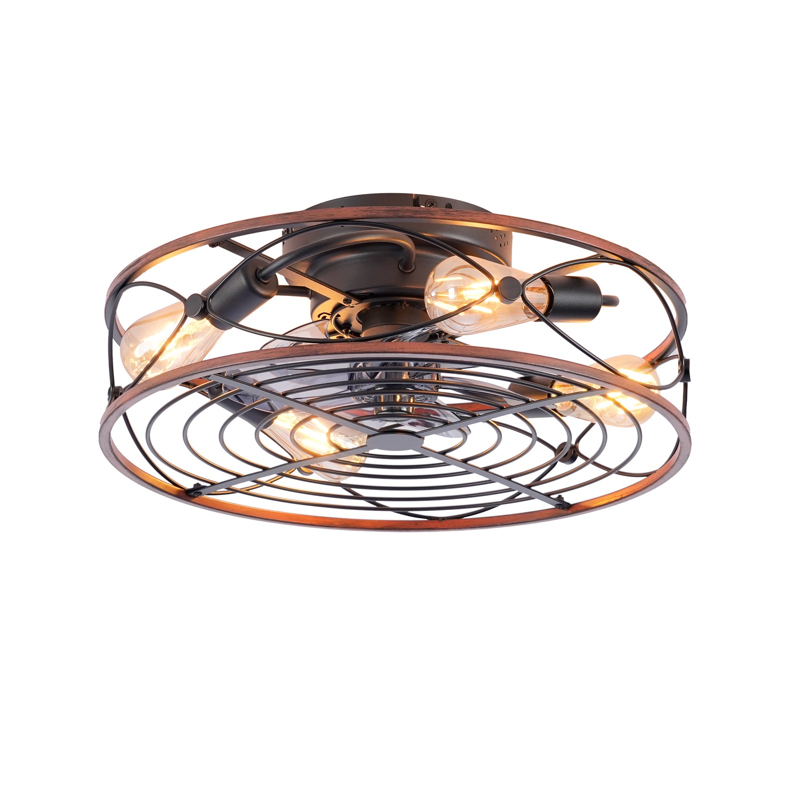 20" Caged Ceiling Fan with Lights & Remote Control, Reversible DC Motor gallery