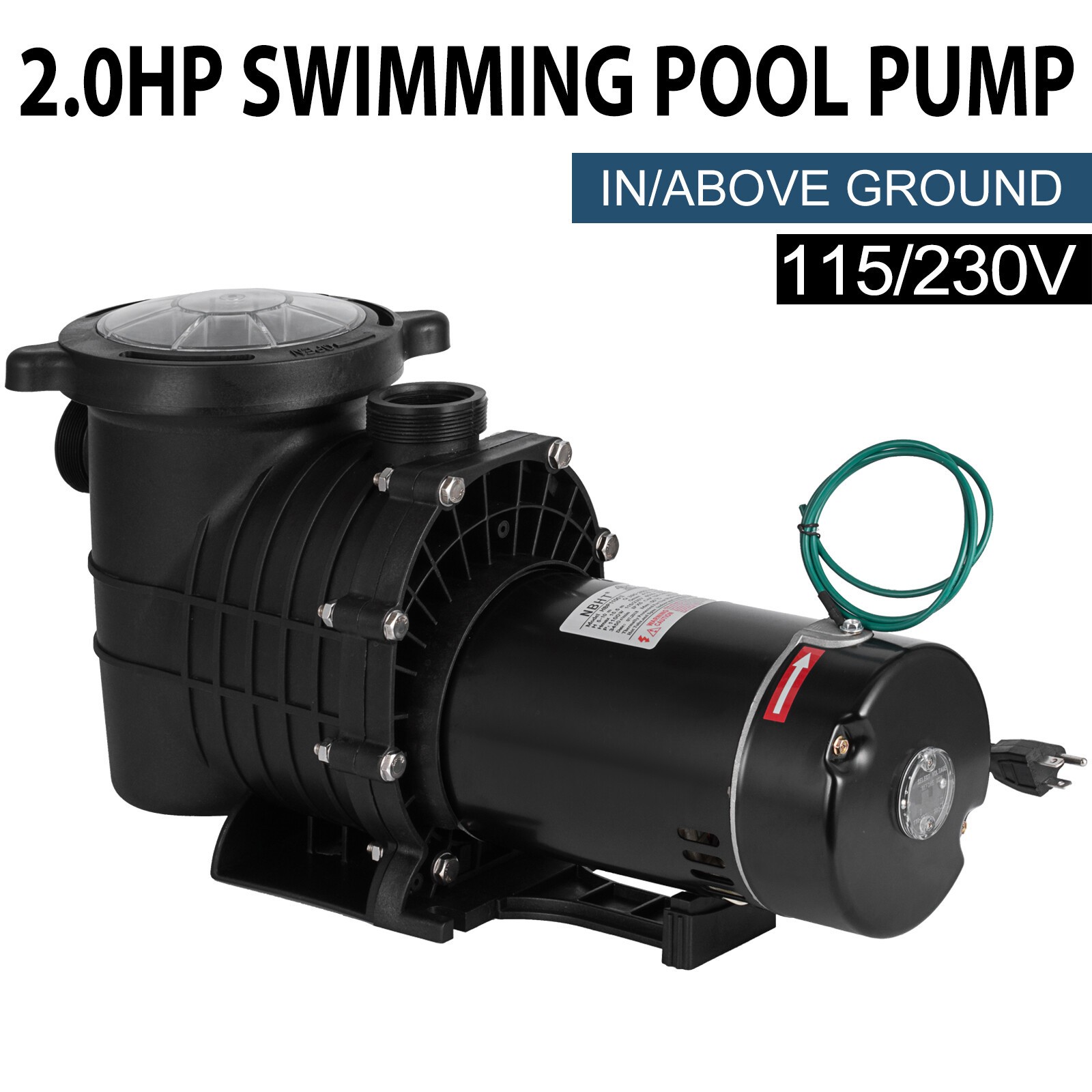 2HP Self-priming Swimming Pool Pump In/Above Ground Motor Strainer Filter Basket gallery