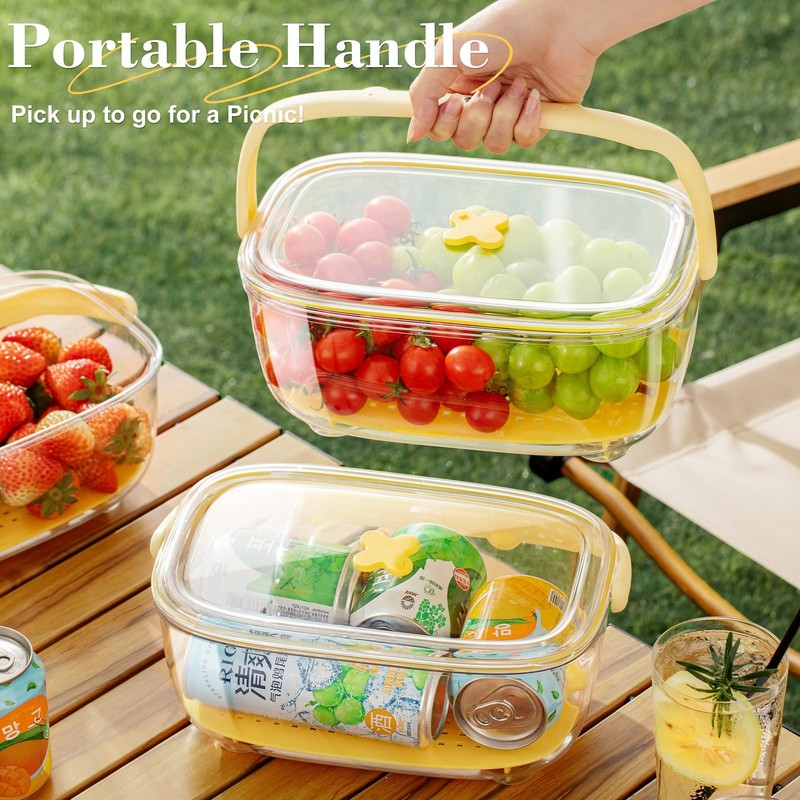 Fruit and Vegetable Storage Container with ice Pack, Fruit Vegetable Fresh Bo... gallery
